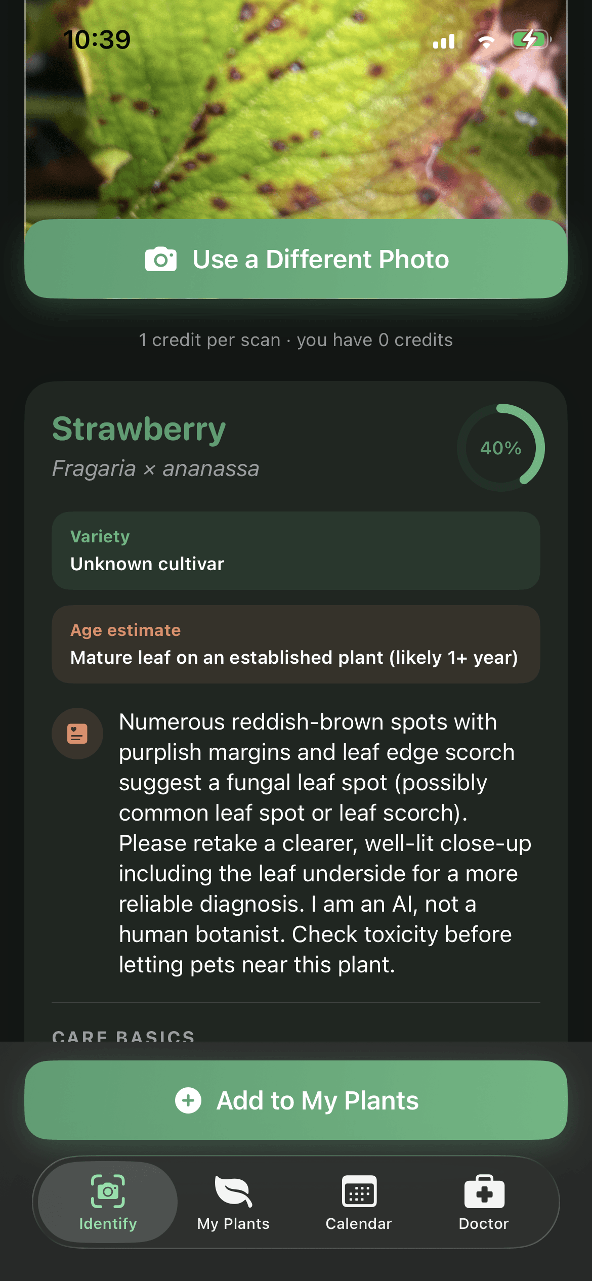 PlantPal AI Care plant identification result