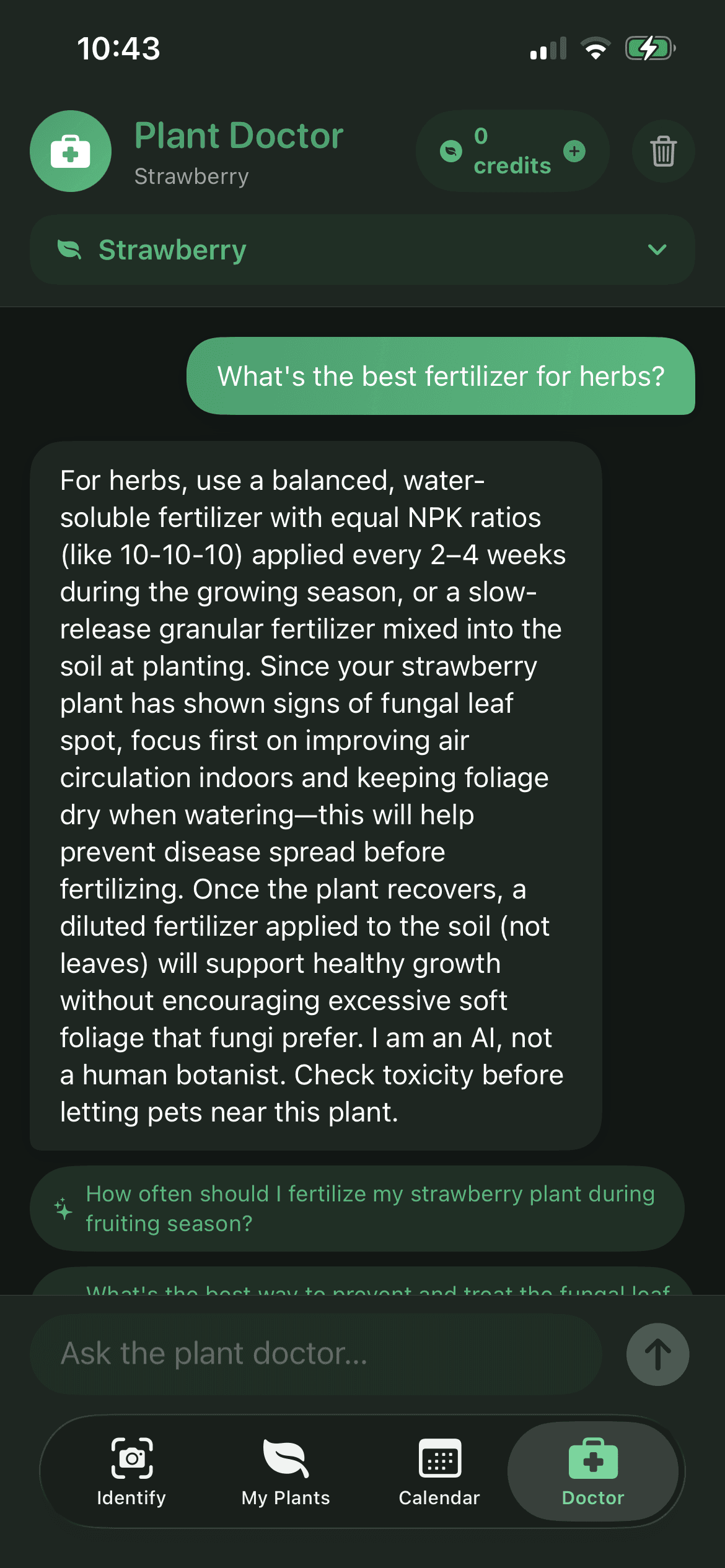 Plant Doctor answer about fertilizer